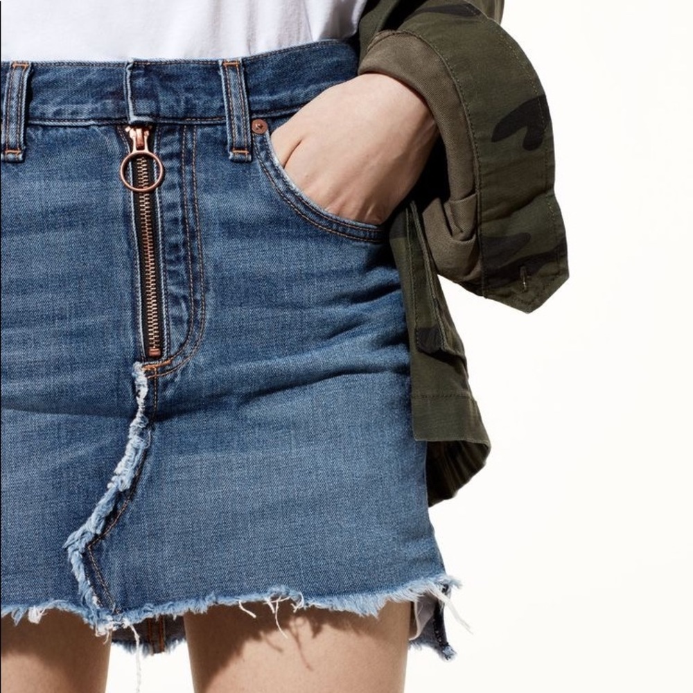 Rag & Bone/JEAN O-Ring Denim Mini Skirt